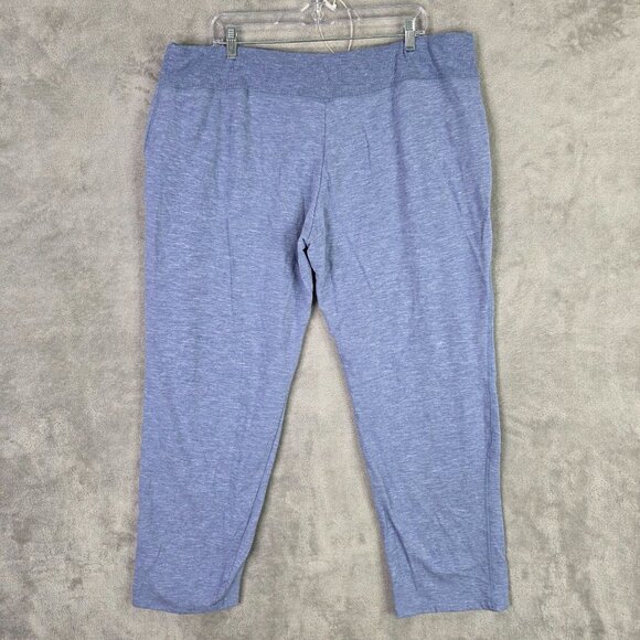 Womens Eddie Bauer Heather Blue Sweatpants Drawstring Cotton Blend Stretch XXL - Picture 4 of 9